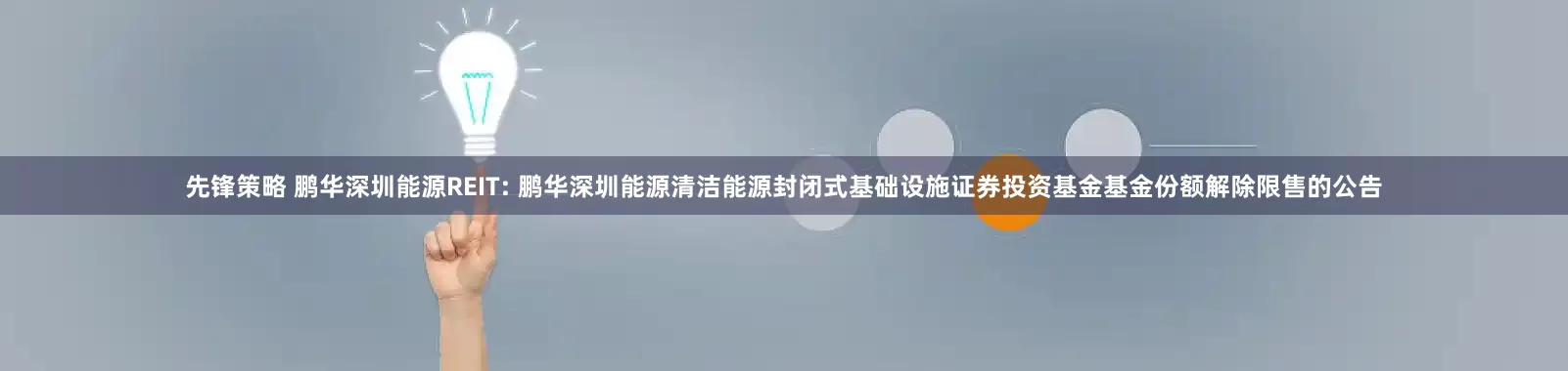 先锋策略 鹏华深圳能源REIT: 鹏华深圳能源清洁能源封闭式基础设施证券投资基金基金份额解除限售的公告